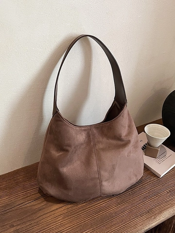 Sac Hobo en Daim Rétro Haut de Gamme pour Femmes Sac à Épaule Fourre-Tout Grande Capacité avec Boucle Magnétique