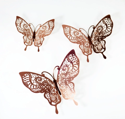 Eleganti Adesivi Murali a Farfalla in Carta Perlata Taglio Laser Decalcomanie a Farfalla Decorative per Matrimonio Festa Casa