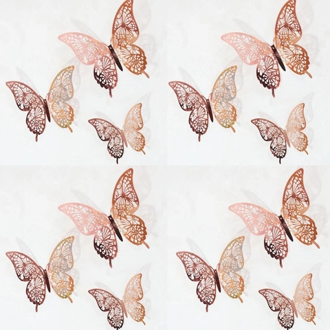 3D Hollow Laser Cut Butterfly Wall Stickers Cardstock Butterfly Decoration For Home Room Party Wedding Backdrop DIY Decor