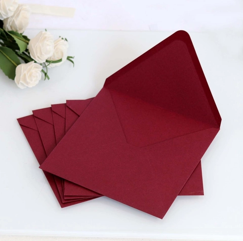 Wine Red Pearlescent Paper Envelopes Elegant Western Style Invitation Envelopes For Wedding Greeting Cards Holiday Gift Packaging