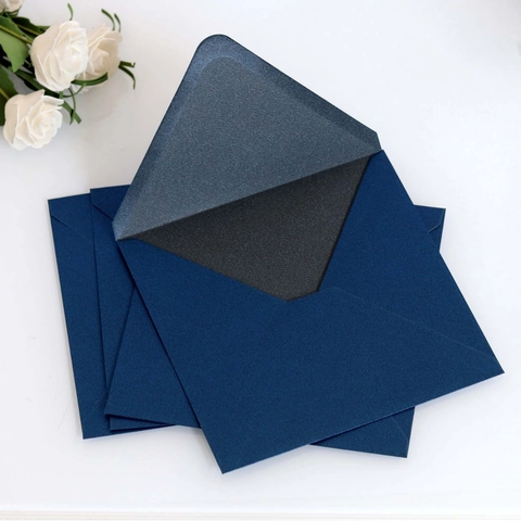 Marineblaue Perlmuttpapier Umschläge 150g Verdickt Westlicher Stil Dreieckige Klappe Für Hochzeit Visitenkarten Einladung Grußkarten Verpackung