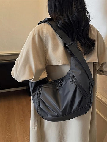 Sac Bandoulière en Tissu Oxford Grande Capacité Sac Dumpling Femmes Casual Sac Messager Multi-poches Léger Sac à Épaule pour Travail École Voyage
