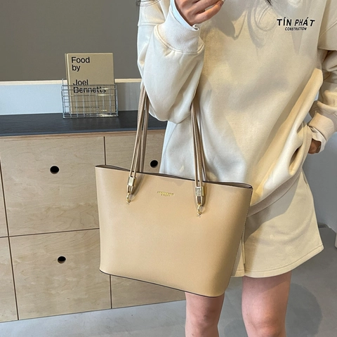 Bolso de Mano de Cuero PU para Mujer Gran Capacidad Bolso de Hombro Moda Con Herrajes Dorados Cierre de Cremallera Color Sólido
