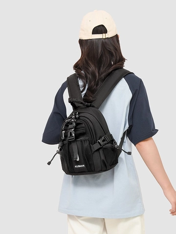 Mini Dames Nylon Rugzak Outdoor Sport Fietstas Casual Reizen Woon-werkverkeer Rugzak Colorblock Functionele Daypack Voor Student