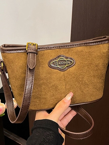 Vintage PU Leder Achseltasche Für Damen Mode All-Match Schulter Umhängetasche Retro Eimer Tasche Große Kapazität Handtasche
