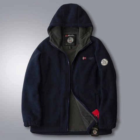 Giacca in Pile Pesante da Uomo Outdoor Con Cappuccio Cappotto Invernale Caldo Multitasche Tinta Unita Casual Antivento Termico