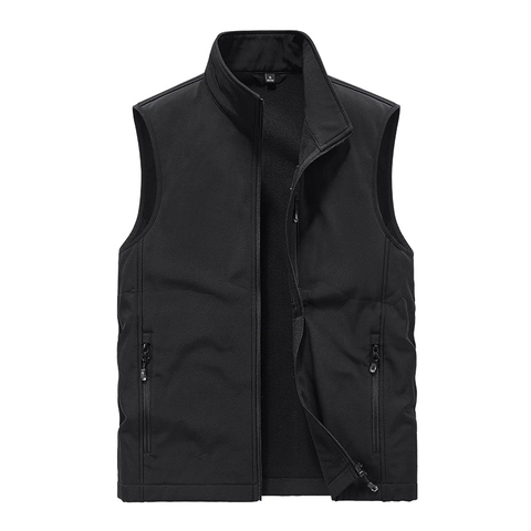 Ανδρικό Γιλέκο Softshell Εξωτερικού Χώρου Όρθιος Γιακάς Επένδυση Fleece Θερμικό Αντιανεμικό Αδιάβροχο Πεζοπορία Casual