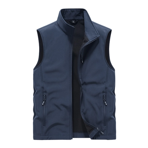 Ανδρικό Γιλέκο Softshell Εξωτερικού Χώρου Όρθιος Γιακάς Επένδυση Fleece Θερμικό Αντιανεμικό Αδιάβροχο Πεζοπορία Casual