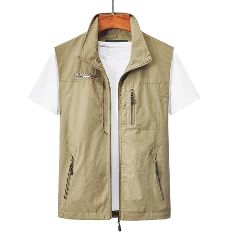 Gilet da Uomo Outdoor con Tasche Multiple Leggero Traspirante Pesca Fotografia Cargo Gilet Taglie Forti Giacca Casual