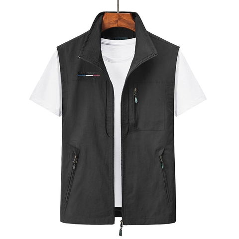 Gilet da Uomo Outdoor con Tasche Multiple Leggero Traspirante Pesca Fotografia Cargo Gilet Taglie Forti Giacca Casual