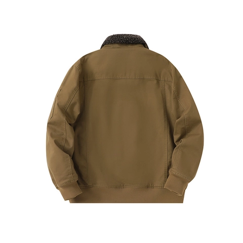 Men's Fleece Lined Cotton Jacket Thickened Winter Bomber Jacket Outdoor Military Style Padded Cargo Outerwear Youth Coats