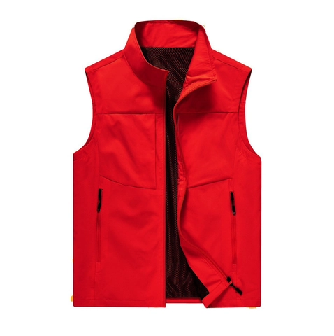 Gilet Utility Cargo da Uomo in Nylon Casual all'Aperto Impermeabile Asciugatura Rapida Multi-Tasche Giacca senza Maniche Collo Alto Pesca Fotografia Viaggio Gilet per Uomo