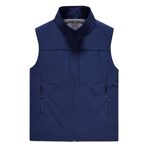 Herren Casual Outdoor Polyester Weste Atmungsaktiv Netzfutter Stehkragen Reißverschluss Taschen Gilet Für Angeln Fotografie Sport