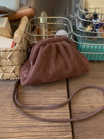 Bolso Bandolera Cloud de Cuero PU Mate Vintage para Mujer Bolso de Hombro Plisado Forma de Concha Bolso Diario Minimalista