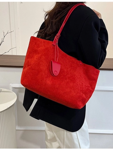 Borsa Tote in Pelle PU Smerigliata Retrò Borsa a Tracolla da Pendolare di Grande Capacità per Donna Borsa Minimalista Vintage