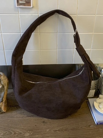 Borsa Hobo da Donna Grande Scamosciata Leopardata a Forma di Luna Tracolla Autunno Inverno Grande Capacità Borsa a Spalla