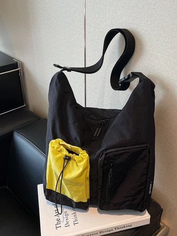 Bolso Bandolera de Varios Bolsillos con Bloques de Color de Gran Capacidad Bolso Tote de Nailon Casual para Mujer Moda Viaje Diario