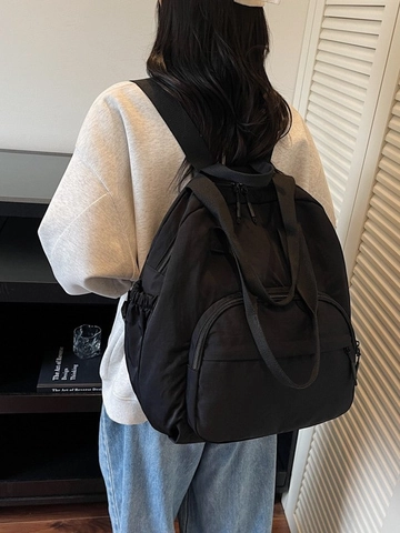 Women Large Capacity Nylon Backpack Minimalist Waterproof School Commuter Bag Lightweight Multi-functional Travel Tote Backpack