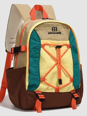Sac à Dos d'Extérieur Léger en Nylon de Couleur Contrastée Hydrofuge pour Randonnée Voyage Décontracté pour Hommes et Femmes