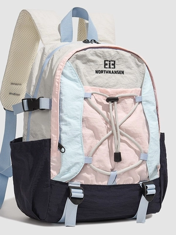 Sac à Dos d'Extérieur Léger en Nylon de Couleur Contrastée Hydrofuge pour Randonnée Voyage Décontracté pour Hommes et Femmes