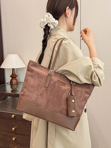 Sac Fourre-tout Vintage Imprimé Léopard Grande Capacité pour Femmes Patchwork en Cuir PU Sac à Épaule Rétro Main Voyage