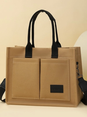 Borsa Tote in Tela da Donna di Grande Capacità con Tasche Multiple Borsa a Tracolla Casual con Spallina Larga Regolabile Borsa a Mano per Viaggio e Lavoro
