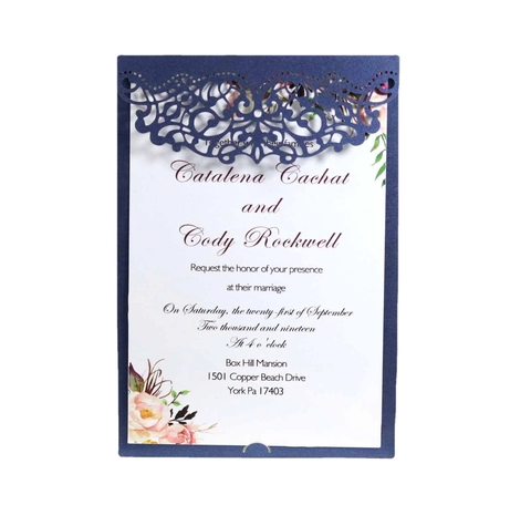 Eleganti Inviti di Matrimonio a Taglio Laser Carte d'Invito Intagliate Floreali Con Pagina Interna Buste Carta Perlata Auguri
