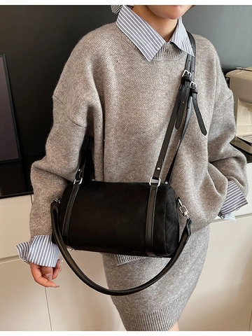 Retro Frosted PU Leather Leopard Print Boston Bag Large Capacity Crossbody Shoulder Bag Women Commuting Pillow Bag