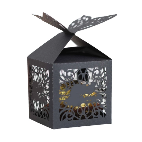 Vlinder Laser Gesneden Snoepdoosje Parelmoer Papier Cadeauverpakking Voor Huwelijksfeest Chocolade Verpakking