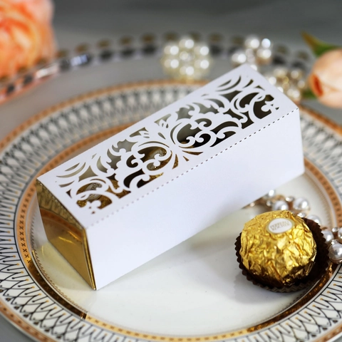 Europese Holle Lasergesneden Hart Snoepdoos Bruiloft Feest Bedankje Chocolade Geschenkdoos Parelmoer Papier Verpakking