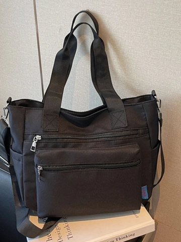 Damen Große Kapazität Nylon Umhängetasche Multi Tasche Lässige Tote Schultertasche Wasserdicht Vielseitige Pendler Student Handtasche