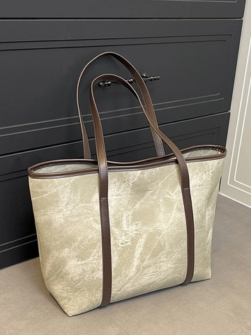 Large Capacity Marble Pattern PU Leather Tote Bag For Women Vintage Casual Fashion Shoulder Bag For Commuting Travel Shopping