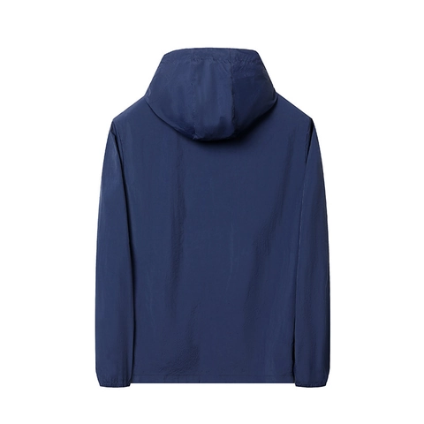 Giacca Protettiva Solare da Uomo Antivento con Cappuccio Estiva Sottile per Pesca all'Aperto Traspirante Casual Cappotto con Cerniera