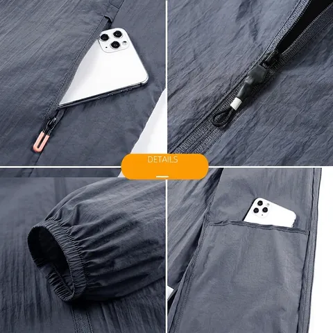 Heren Zonbescherming Jas Met Capuchon Lichtgewicht Outdoor Windjack Rits Zomer Huidjas Casual Outdoor Top