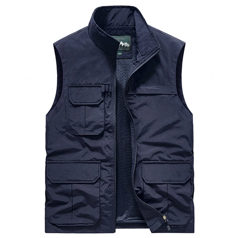 Gilet Utilitaire de Plein Air pour Hommes à Plusieurs Poches Léger Respirant Doublure en Maille Veste de Pêche Photographie