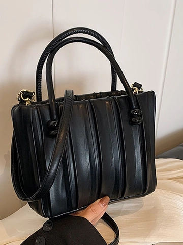 Trendige Gefaltete Damen Handtasche Weiches PU Leder Eimertasche Mit Schultergurt Mode Umhängetasche Für Den Täglichen Weg Damen