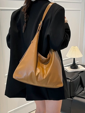 Borsa Hobo Vintage Di Grande Capacità E Pochette Con Cerniera Borsa A Spalla In Pelle PU Borsa A Tracolla Tote Per Donna