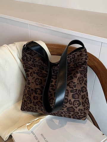 Damen Leopardenmuster Große Kapazität Tote Bag Mode PU Leder Hobo Umhängetasche Vintage Pendeln Handtasche Umhängetasche