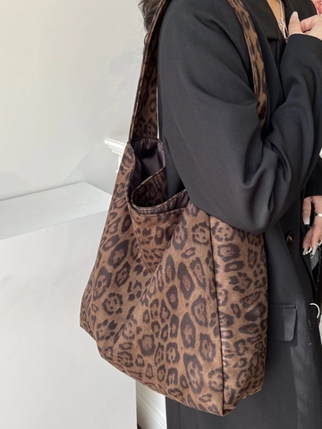 Bolso Tote de Leopardo Vintage de Gran Capacidad para Mujer Cuero PU Bolso de Hombro Casual Diario Bolso de Mano Moda