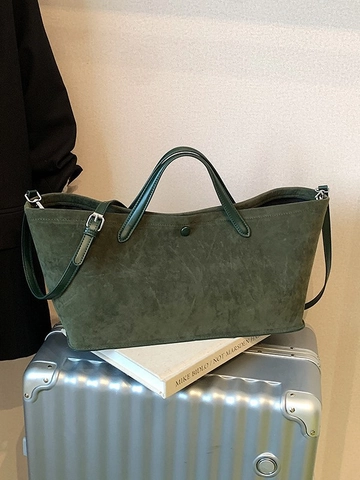 Borsa Tote Donna Grande Capacità PU Opaco Testura Scamosciata Borsa a Tracolla Vintage Casual Viaggio Per Abbinamento Quotidiano
