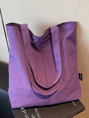 Bolso Tote de Lona para Mujer Gran Capacidad Casual Color Sólido Bolso de Hombro para Compras Trabajo Escuela Bolso Ligero