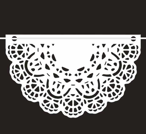 Striscione Ghirlanda in Pizzo Bianco per Matrimonio Compleanno Festa Decorativo Taglio Laser Carta Sventolando Decorazione Festiva
