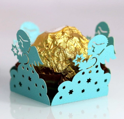 Involucri per Cioccolato Angelo Stella Taglio Laser Carta Perlata Decorazioni per Caramelle Matrimonio Compleanno Festa
