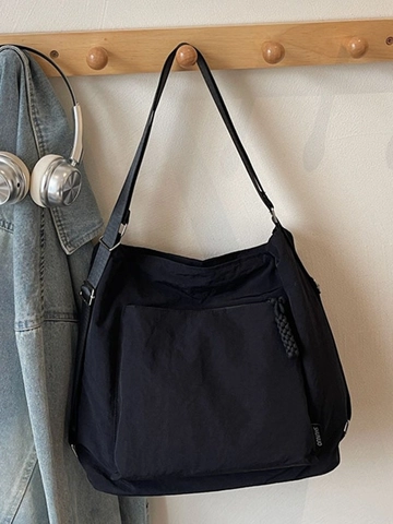 Mode Leinwand Damen Rucksack Große Kapazität Lässige Hobo Schultertasche Minimalistisch Trendy Student Pendeln Tote Rucksack