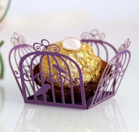 Involucro per Cioccolato a Gabbia Intagliato al Laser Carta Perlata Decorazione Scatola Caramelle per Matrimonio Compleanno San Valentino