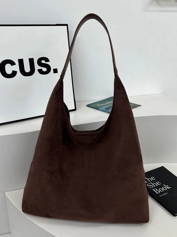 Vintage Damen Große Kapazität Wildleder Einkaufstasche Minimalistisch Kunstleder Schultertasche Pendler Handtaschen Set Mit Beutel