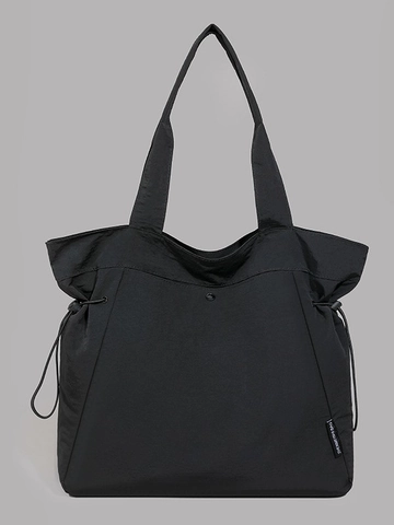 Damen Große Kapazität Nylon Tote Bag Lässig Leichte Pendler Schultertasche Mit Seitenkordelzug Gefaltete Handtasche