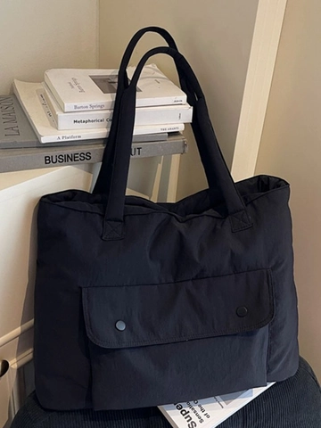 Bolso de Mano de Gran Capacidad para Mujer Acolchado Moda de Invierno Poliéster Bolso de Hombro Color Sólido Casual