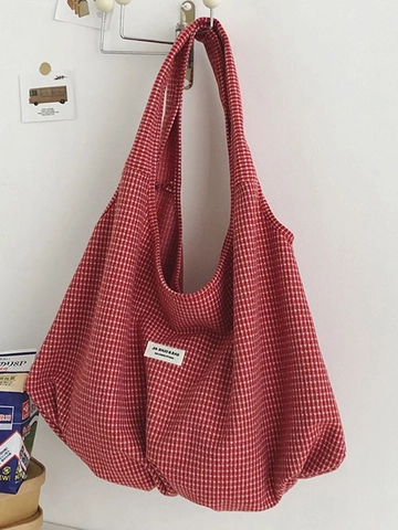 Große Kapazität Plaid Nylon Tragetasche Für Damen Lässig Karierte Umhängetasche Vielseitige Crossbody Tasche Für Den Alltag