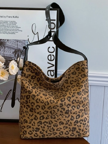 Vintage Leopardenmuster Große Kapazität Umhängetasche PU Leder Tote Hobo Tasche Mit Verstellbarem Riemen Für Damen Pendeln